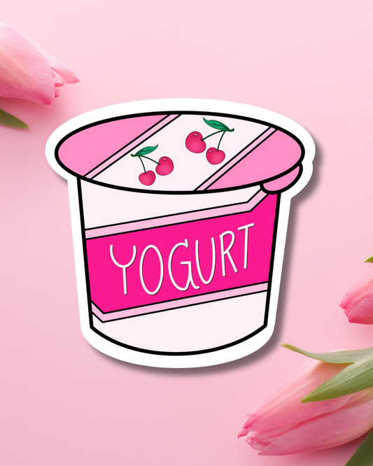 Cherry Yogurt Vinyl Sticker