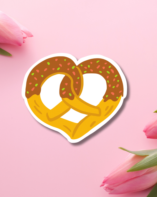 Chocolate Pretzel Vinyl Sticker