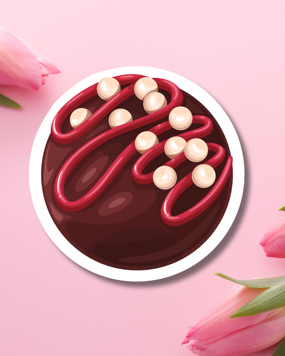 Chocolate Red Truffle Vinyl Sticker