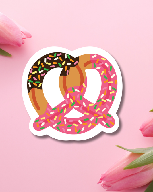 Chocolate-Strawberry Pretzel Vinyl Sticker