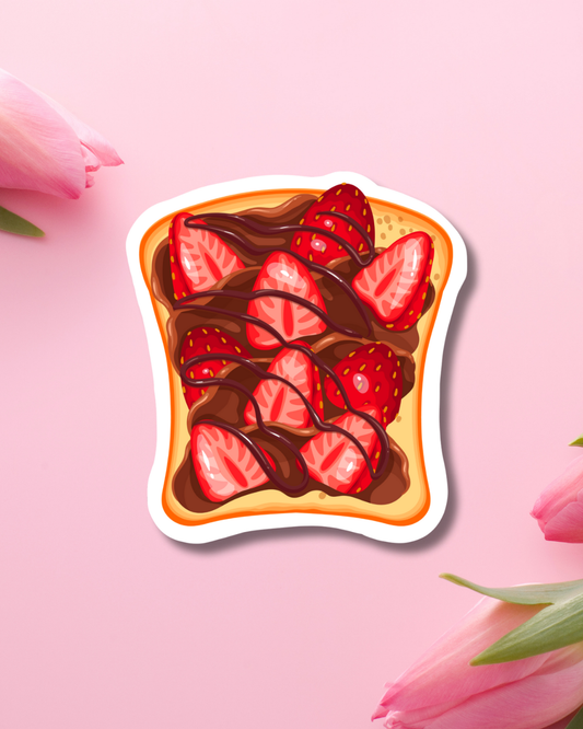 Chocolate-Strawberry Toast Vinyl Sticker