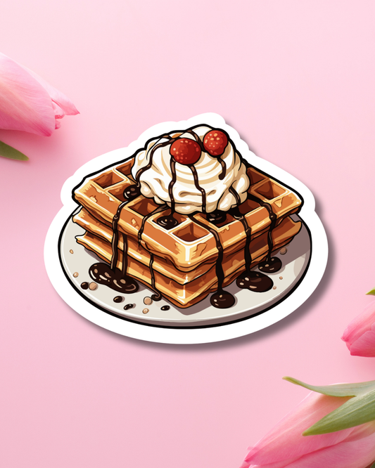 Chocolate Waffles Vinyl Sticker
