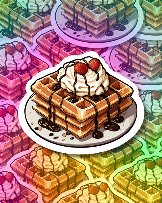 Chocolate Waffles Vinyl Sticker
