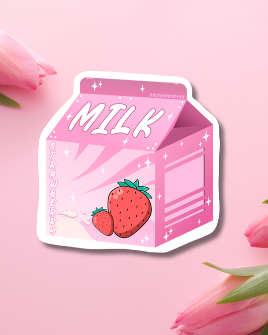 Classic Strawberry Milk Vinyl Sticker