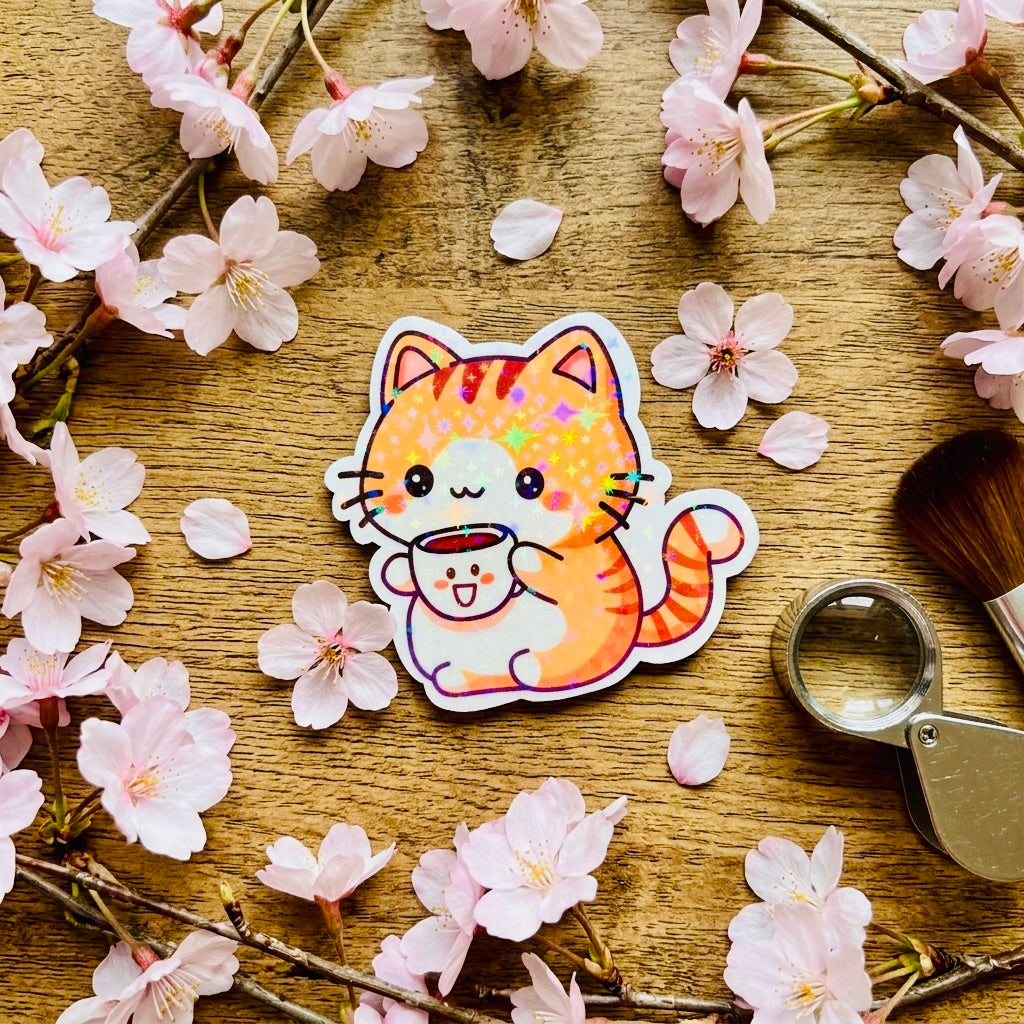 Coffee Cat Kawaii 2.5-Inch Cute Collectible Magnet | Aesthetic Refrigerator & Locker Magnet | Gift Shop Souvenir