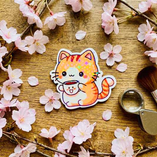 Coffee Cat Kawaii 2.5-Inch Cute Collectible Magnet | Aesthetic Refrigerator & Locker Magnet | Gift Shop Souvenir