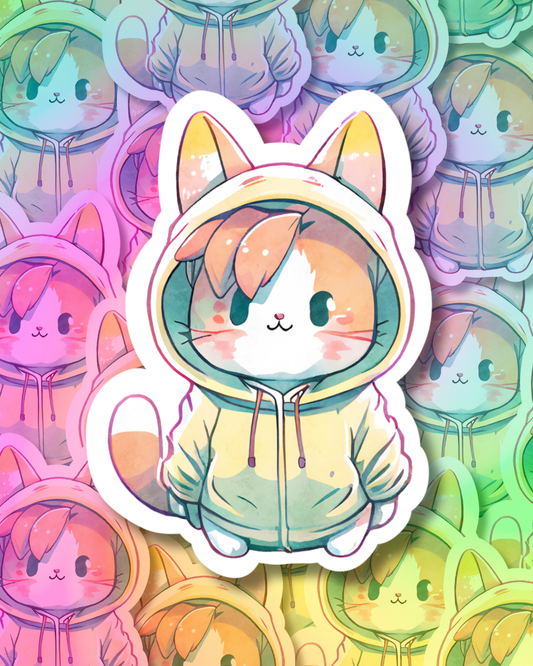Colorful Cat Vinyl Sticker