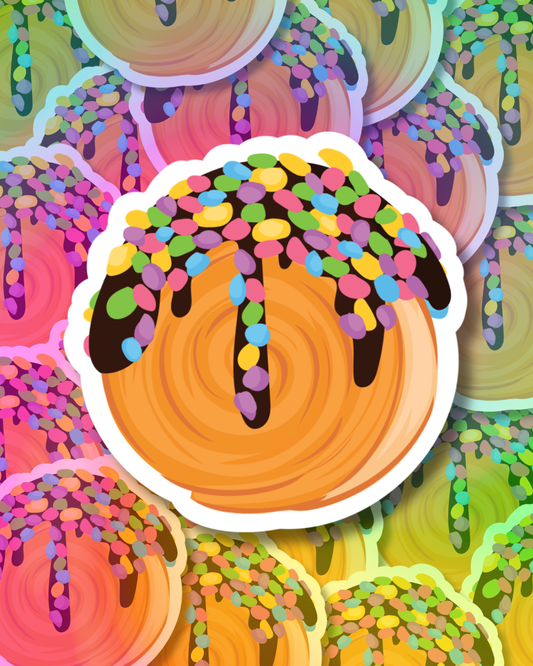 Colorful Croissant Vinyl Sticker