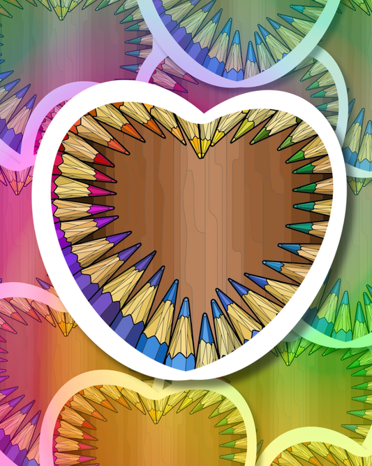 Colorful Heart Vinyl Sticker