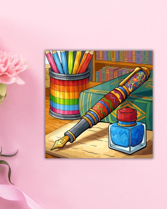Colorful Pen Art Print Aesthetic Gift Decor