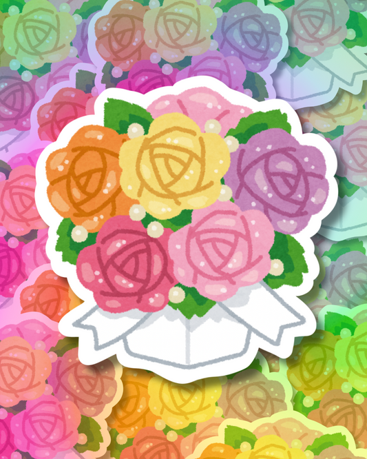 Colorful Roses Vinyl Sticker