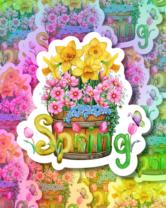 Colorful Spring Vinyl Sticker
