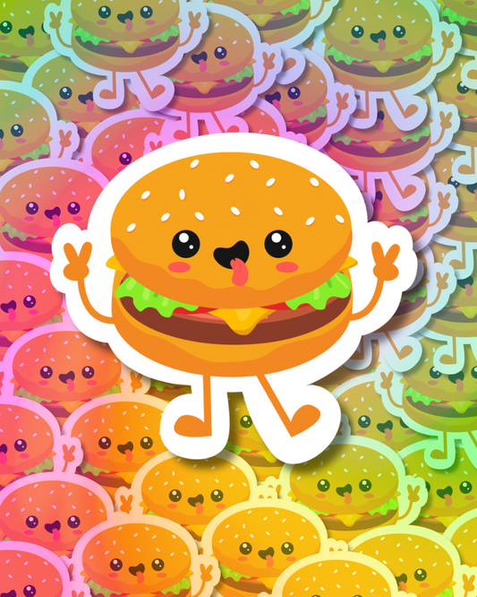 Goofy Cheeseburger Vinyl Sticker