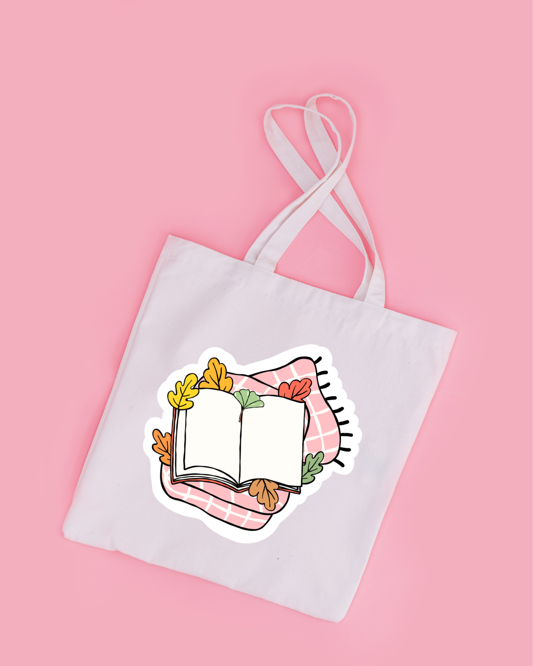 Cozy Reading Picnic Tote Bag Aesthetic Kawaii Gift Floral Print Handbag