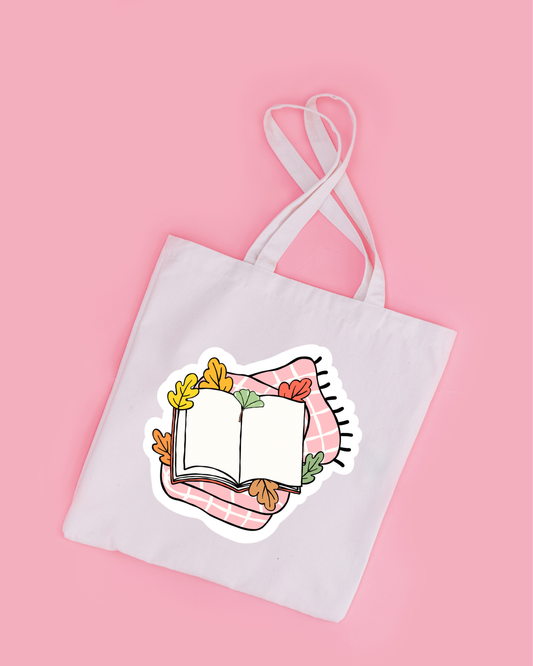 Cozy Reading Picnic Tote Bag Aesthetic Kawaii Gift Floral Print Handbag