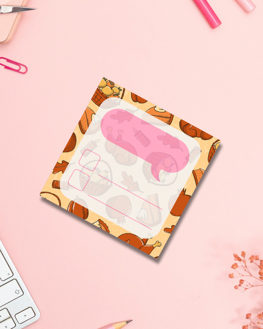 Cozy Dinner Notepad Aesthetic Cute Stationery Gift