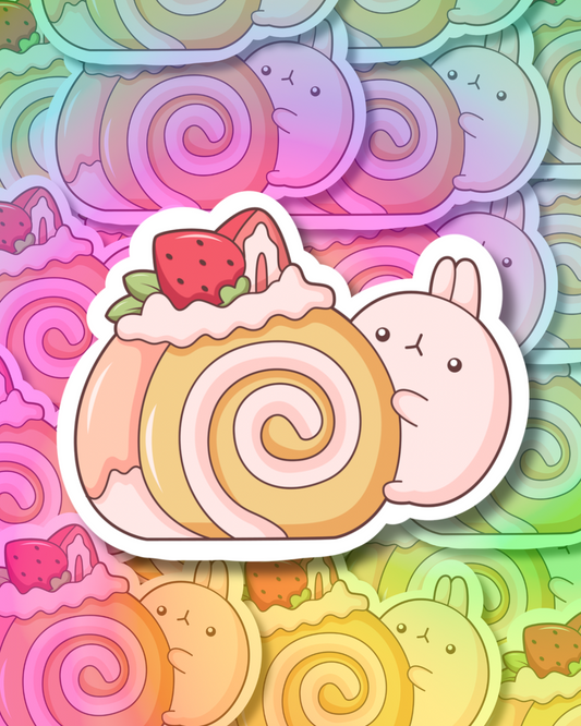 Creamy Strawberry Cake Vinyl Sticker
