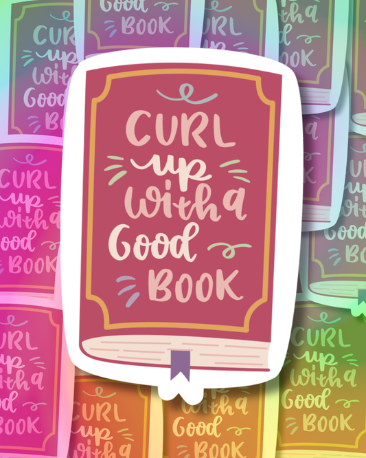 Curl Up With A Good Book Vinyl Sticker
