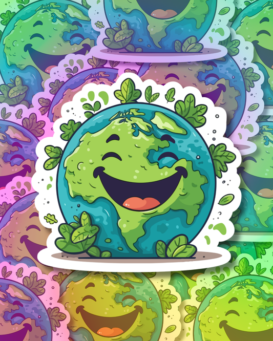 Cutie Earth Vinyl Sticker