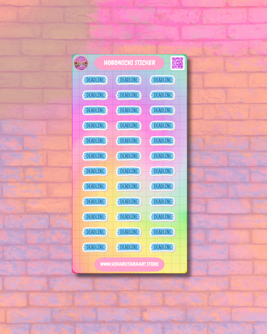 Hobonichi Cousin Deadline Tab Sticker Sheet