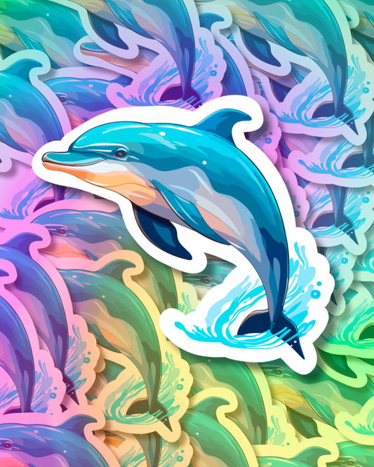 Dolphin Wave Vinyl Sticker