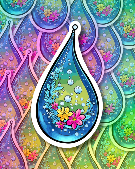 Drop Flowers Vinyl Sticker