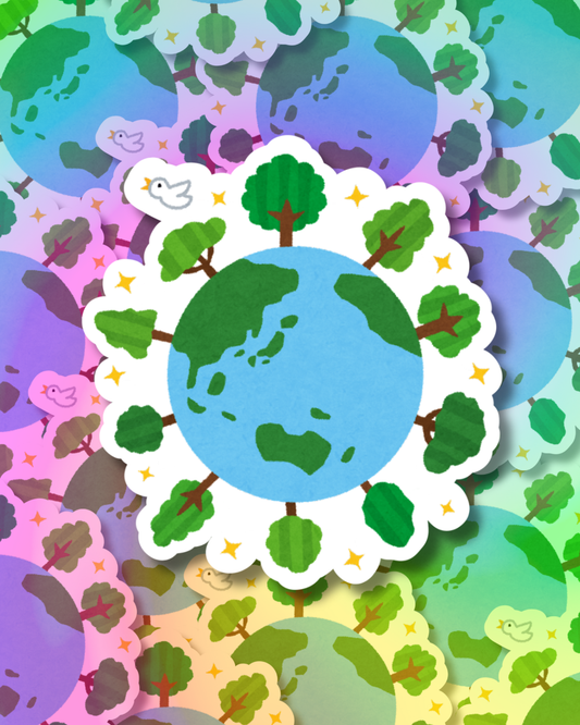 Earth Trees Vinyl Sticker