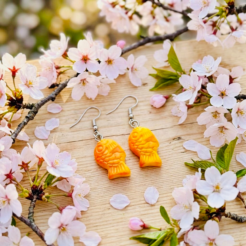 Fish Cake Adorable Kawaii Acrylic & Resin Dangle Earrings | Cute Japanese Aesthetic Gift