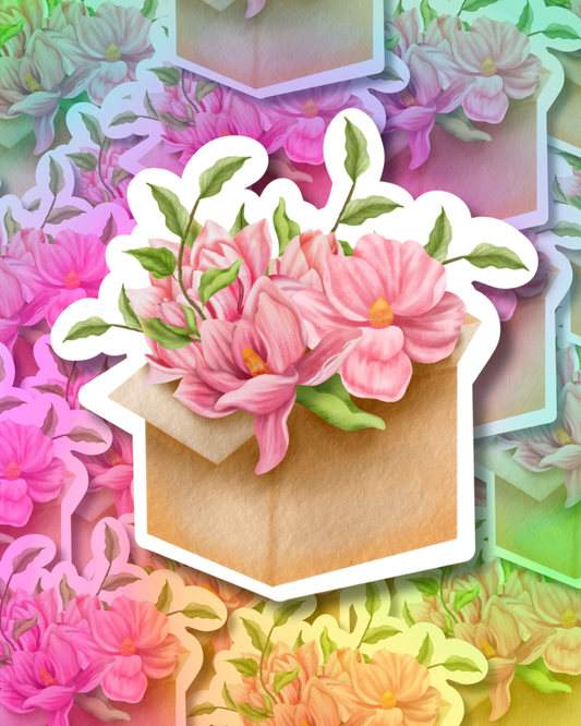 Flower Box Vinyl Sticker