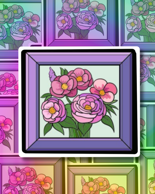 Flower Frame Vinyl Sticker