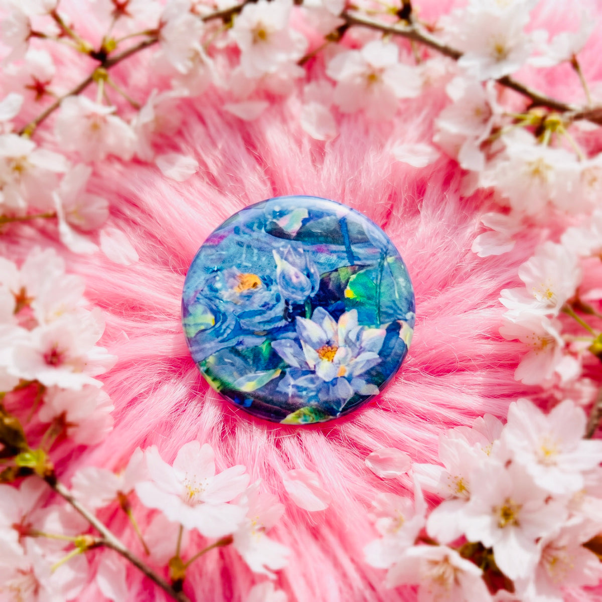 Flower Garden Kawaii Button Pin | Cute 1" Mini Badge | Aesthetic Backpack Pin