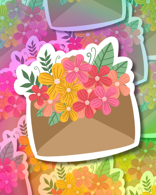 Flower Mail Vinyl Sticker