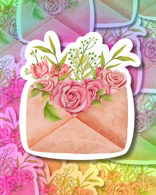 Flower Mail Vinyl Sticker