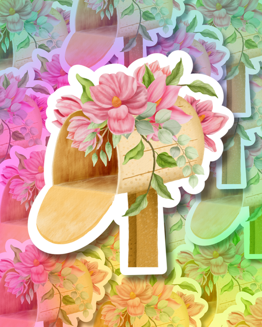 Flower PO Box Vinyl Sticker