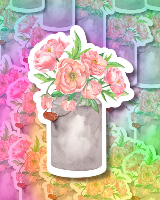 Flower Tin Vinyl Sticker