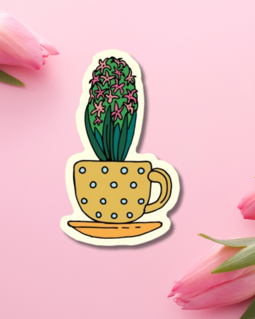 Flower Cup Vinyl Sticker