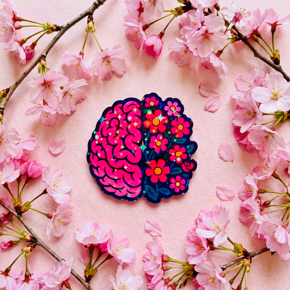 Flowered Brain Kawaii 2.5-Inch Cute Collectible Magnet | Aesthetic Refrigerator & Locker Magnet | Gift Shop Souvenir