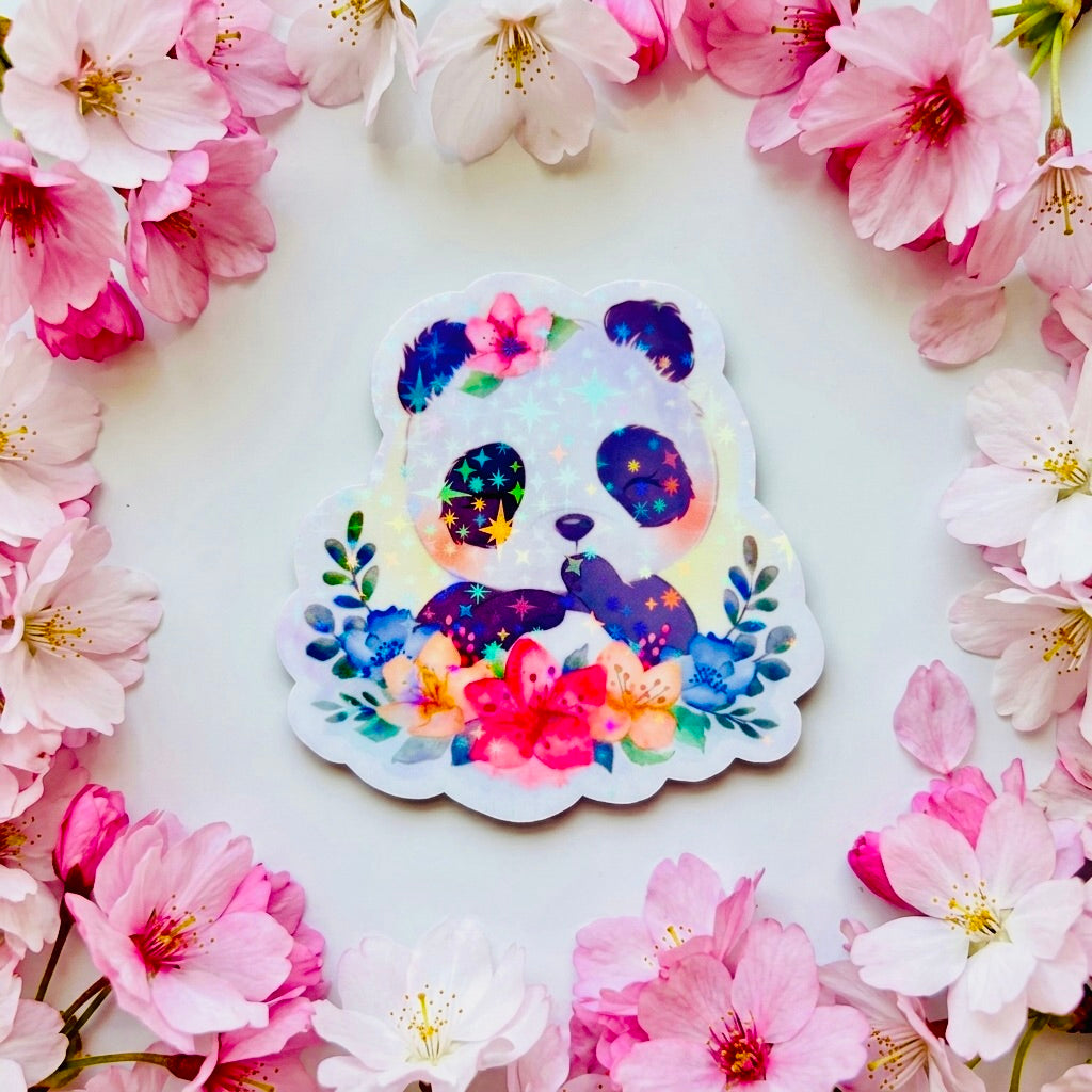Flowered Panda Kawaii 2.5-Inch Cute Collectible Magnet | Aesthetic Refrigerator & Locker Magnet | Gift Shop Souvenir