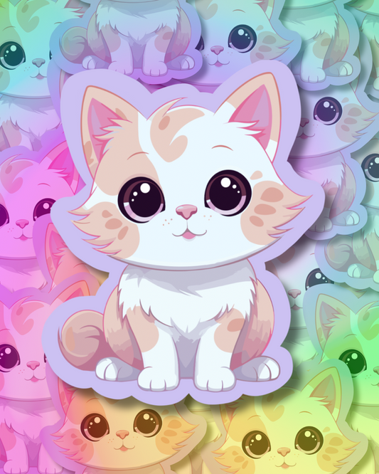 Fluffy Cat Vinyl Sticker