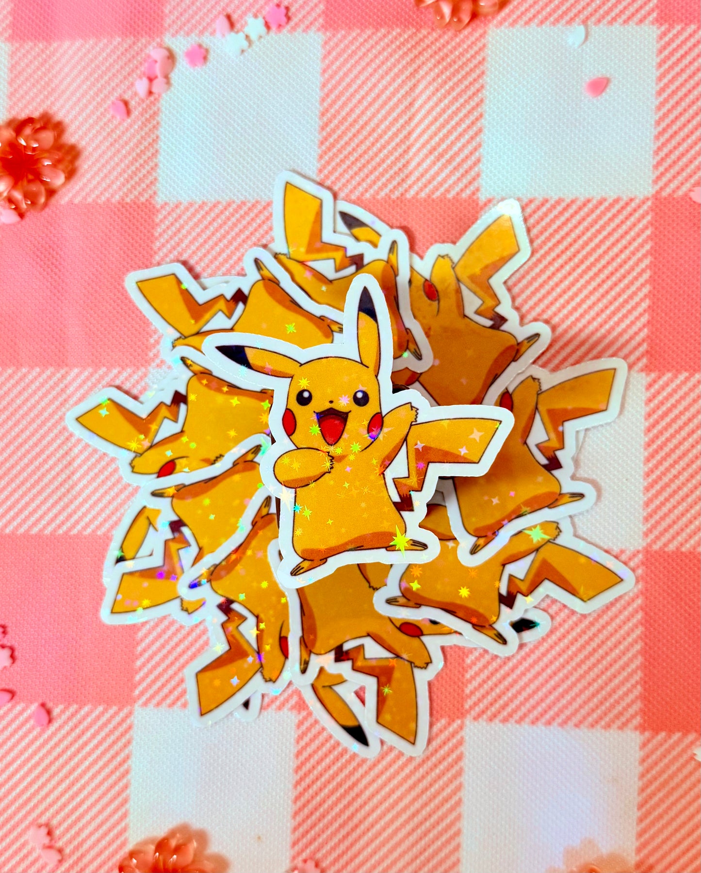 Bright Pikachu Holographic Vinyl Sticker