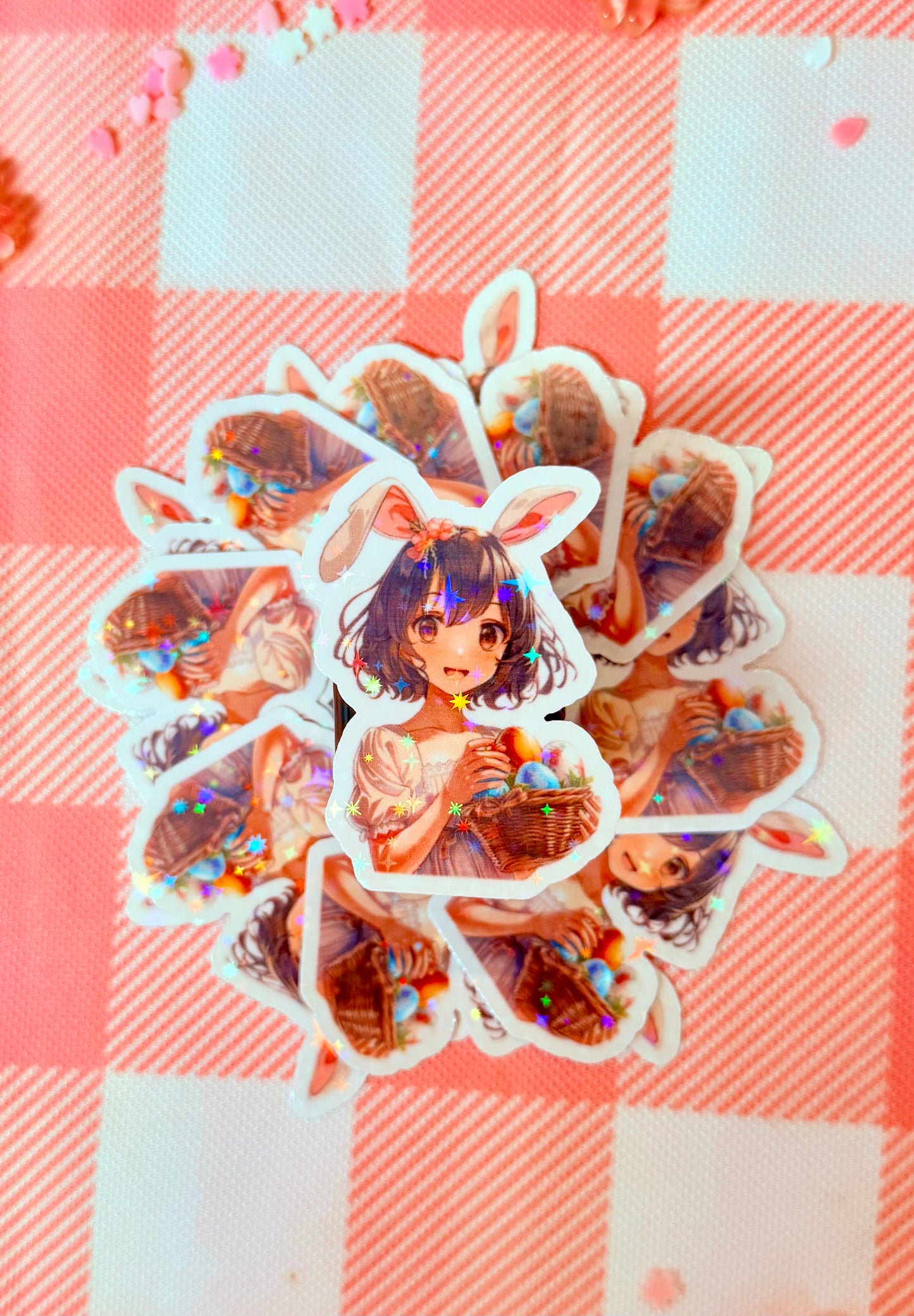Bunny Girl Holographic Vinyl Sticker