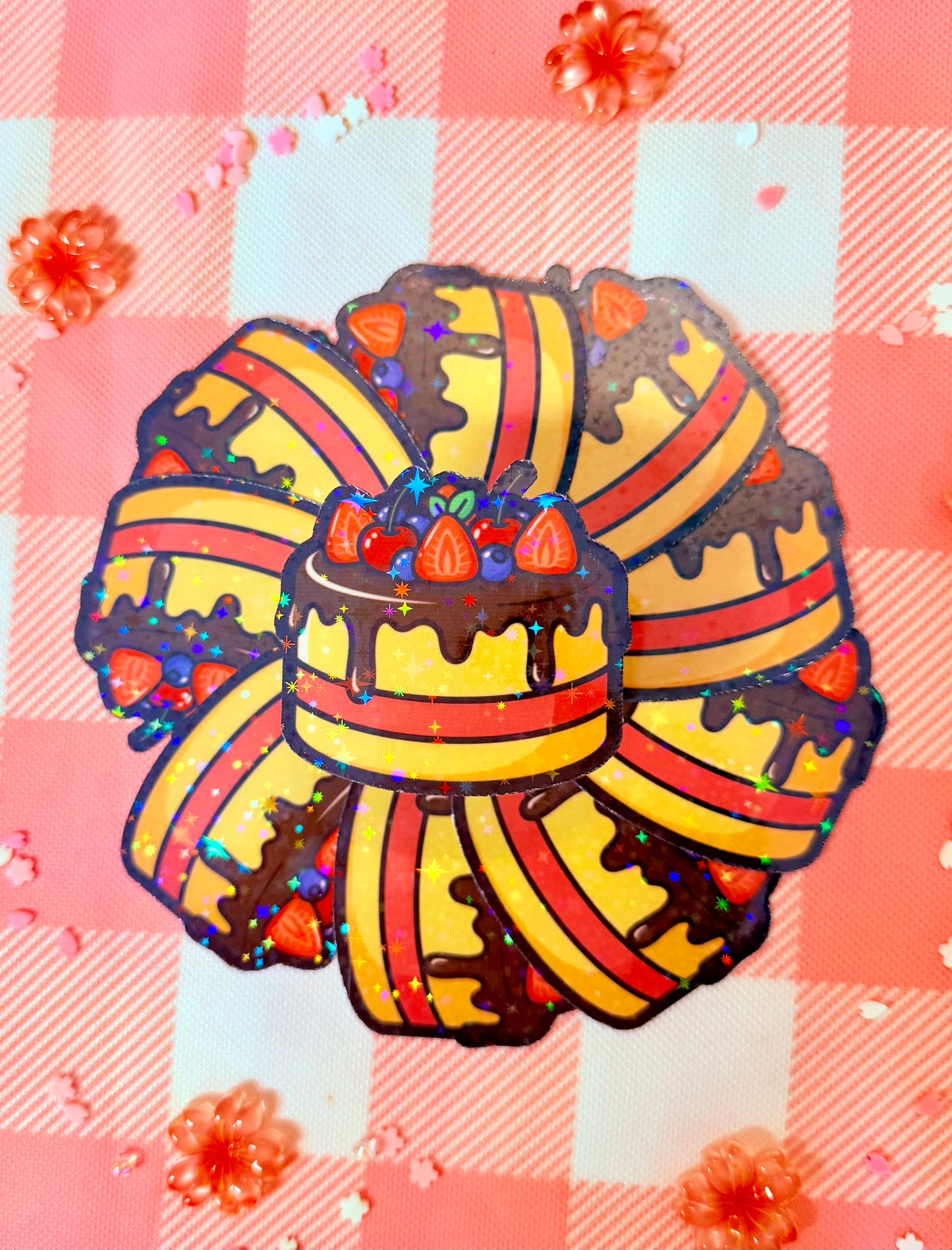Fruit Cake Holographic Vinyl Sticker