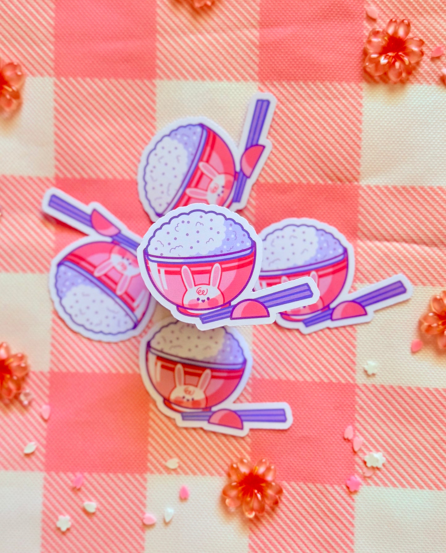 Cup of Rice Vinyl Sticker