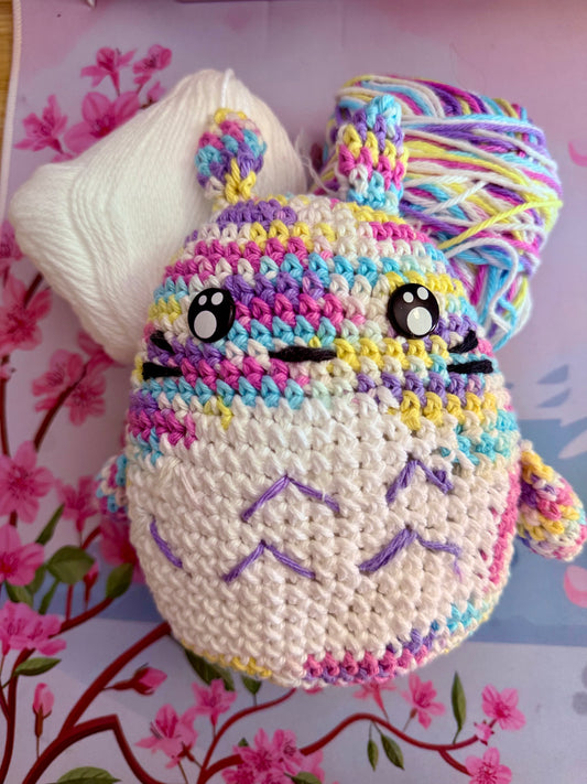 Kawaii Rainbow My Neighbor Totoro Knitted Plushie Amigurumi