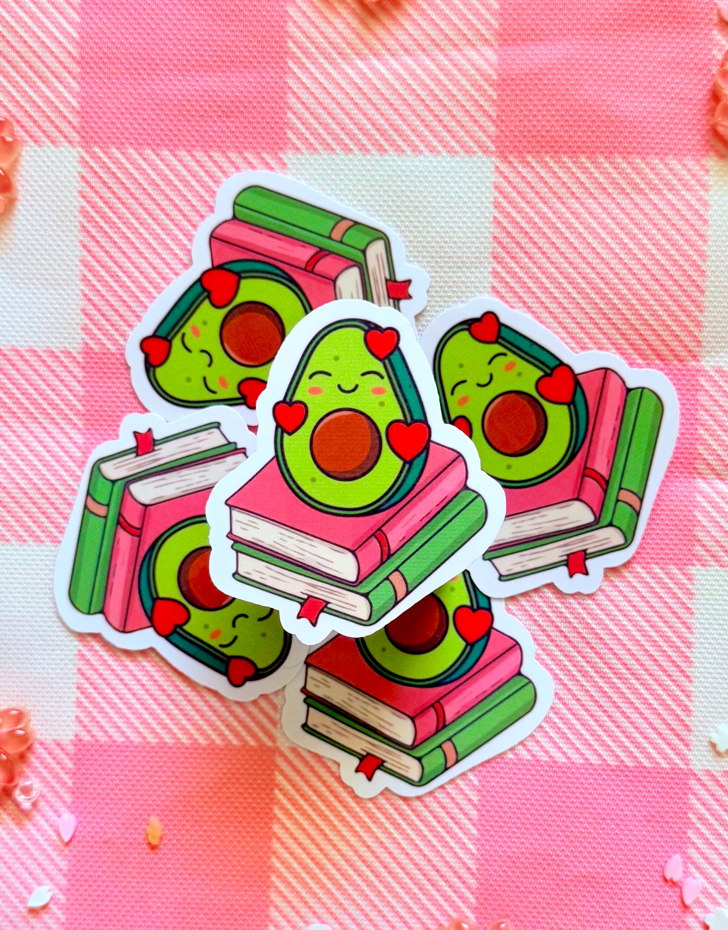 Avocado Book Stack Vinyl Sticker