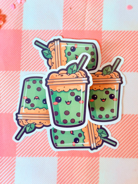Mint Boba Cutie Vinyl Sticker