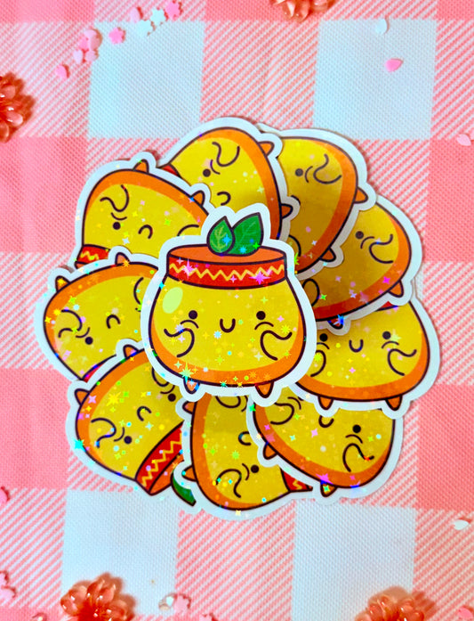 Mint Tea Cutie Holographic Vinyl Sticker