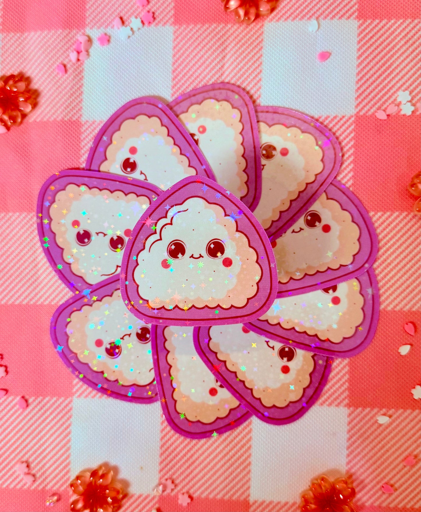 Kawaii Onigiri Holographic Vinyl Sticker