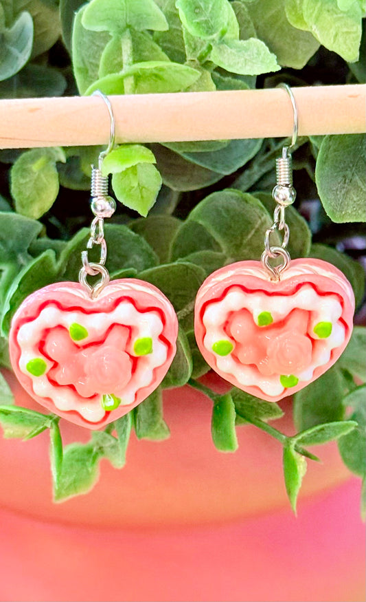 Strawberry Pink Cake Earrings