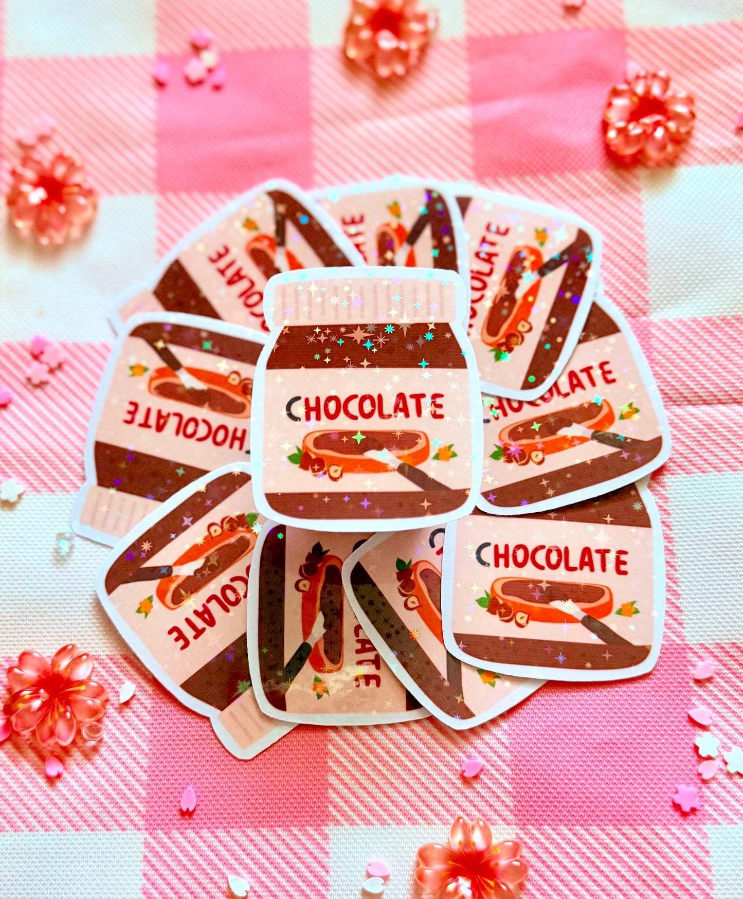 Nutella Jar Holographic Vinyl Sticker